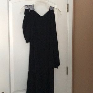 Black and rhinestone cocktail dress backless